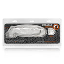 Oxballs Miguel Foreskin Cock Sheath Clear displayed in packaging, highlighting its realistic foreskin design.