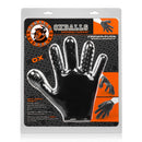 Oxballs Finger Fuck Glove Black packaging showcasing textured pleasure glove for enhanced intimacy.