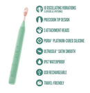 Sage Rechargeable Oscillating Wand Vibrator Green features 10 oscillating vibrations, precision tip, and USB rechargeable design.