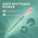 Sage Rechargeable Oscillating Wand Vibrator Green showcasing 10 vibration modes and precision tip for targeted bliss.