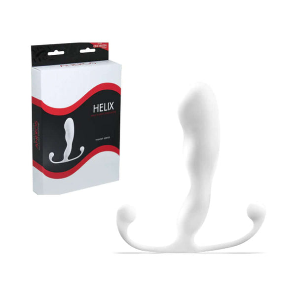 Aneros Trident Series Helix Prostate Stimulator with packaging, designed for precise prostate pleasure.