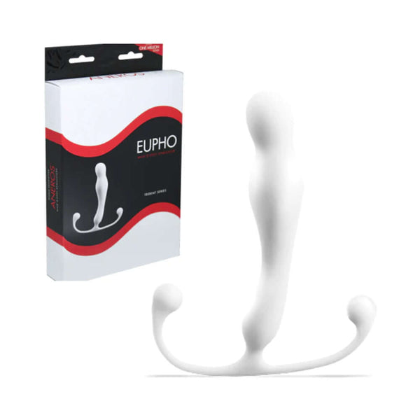 Aneros Trident Series Eupho Prostate Stimulator in white packaging with EUPHO branding.