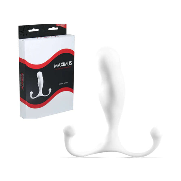 Aneros Trident Series Maximus Prostate Stimulator with packaging, designed for targeted prostate pleasure.