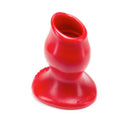 Oxballs Pighole-2 Medium Hollow Butt Plug Red showcasing the hollow silicone design for extended anal play.