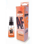 Deep AF Deep Throat Numbing Spray Mango 1 Oz bottle and packaging for a smooth intimate experience