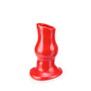 Oxballs Pig Hole Deep-1 Small Hollow Butt Plug Red featuring a bold red finish and a knotted core design.