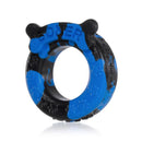 Oxballs Boner Silicone Cockring Blue and Black featuring soft silicone, playful puppy designs, and a bone shape.