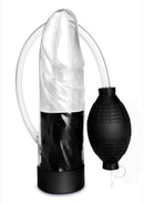 Blue Line Natural Enlarger Easy Penis Pump Black with clear cylinder, ergonomic hand bulb and flexible hose.