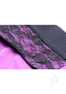 Strap U Lace Envy Crotchless Panty Harness Small to Medium close-up showing lace and fabric detail.