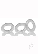 Oxballs Willy Rings 3 Pack Cock Rings Clear featuring three soft, stretchy rings for comfort and snug fit.