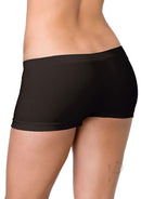 Leg Avenue Seamless Boyshorts One Size Black displaying a smooth and comfortable fit from the back.