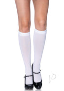 Leg Avenue Nylon Knee High Stockings One Size White
