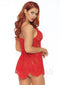 Rose Lace Flair Chemise Os Red-1
