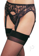 Leg Avenue Lace Garter Belt with Thong One Size Black