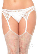 Leg Avenue Lace Garter Belt with Thong Set One Size White