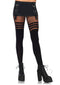 Opaque Thigh High Hose Stripe Os Black-0