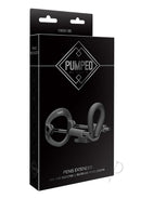 Pumped Silicone Penis Extender Black packaging featuring a penis extender device for length enhancement.