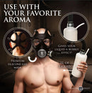 Master Series Overload Stroker Gas Mask Kit featuring premium silicone gas mask and 1L liquid for breath play.