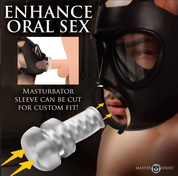 Master Series Overload Stroker Gas Mask Kit for immersive breath play and customizable fit.