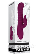 Lovely Lucy Dual Vibrator with Clitoral Stimulator Red
