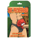 Male Power Novelty Mr Peckerhead Thong Black One Size packaging with playful design and humorous theme.