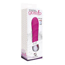 Curve Novelties Gossip Lily Wand Vibrator Magenta in packaging showcasing the sleek design and vibrant color.