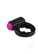 Rock Candy Sugar Buzz Vibrating Cock Ring Black showcasing a comfortable design with soft TPR material and playful colors.
