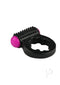 Rock Candy Sugar Buzz Vibrating Cock Ring Black showcasing a comfortable design with soft TPR material and playful colors.