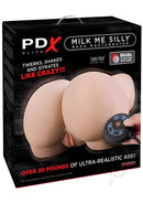 Image of PDX Elite Milk Me Silly Pussy and Ass Mega Masturbator packaging showcasing realistic design and features.