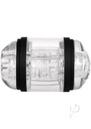Zero Tolerance Double Decker Stroker Black and Clear in a clear canister with textured interior.
