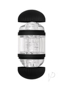 Zero Tolerance Double Decker Stroker Black and Clear with textured TPE sleeve and dual-entry design