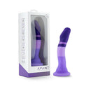 Avant D2 Purple Rain 7.5 Inch Silicone Dildo displayed in packaging, showcasing its elegant curves and body-safe design.