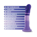 Avant D2 Purple Rain 7.5 Inch Silicone Dildo features: smooth silicone, handcrafted design, G-spot stimulation.