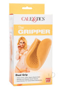 The Gripper Dual Grip Masturbator Dual Ended Orange packaging featuring dual grip design and product details.