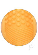 The Gripper Dual Grip Masturbator Dual Ended Orange textured surface with raised and smooth patterns for enhanced stimulation.