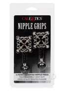 Nipple Grips 4-Point Weighted Nipple Press Silver/Black package showcasing adjustable nipple clamps.