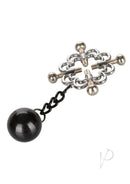 Nipple Grips 4-Point Weighted Nipple Press Silver/Black with adjustable screws and a black ball for intense stimulation.
