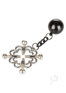 Nipple Grips 4-Point Weighted Nipple Press Silver/Black with adjustable screws for customizable pressure.