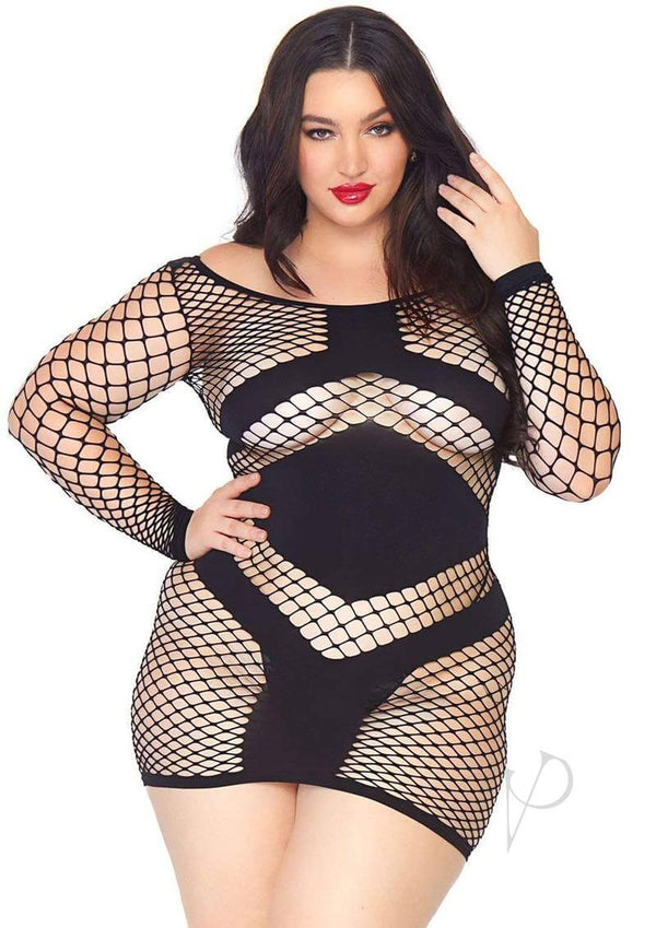 Diamond Mini Dress Opaque Plus Black-0