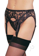 Leg Avenue Lace Garter Belt with Thong Plus Size Black
