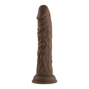 FemmeFunn Vortex Turbo Shaft 2.0 8 inch Vibrating Rotating Dildo Brown displayed against a white background.