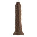 FemmeFunn Vortex Turbo Shaft 2.0 8 inch Vibrating Rotating Dildo Brown displaying its textured design and realistic look.