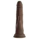 FemmeFunn Vortex Turbo Rabbit 2.0 8 inch Vibrating Dildo Brown in sleek silicone design for powerful stimulation.