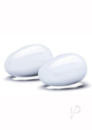 Glas Yoni Eggs 2 Piece Kegel Exerciser Set Clear, smooth glass eggs for pelvic floor strength and internal massage.