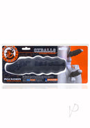 Oxballs Invader Rippled Open-Ended Cocksheath Black Frost packaging showing textured design for enhanced play.