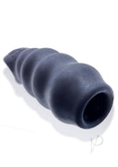 Oxballs Invader Rippled Open-Ended Cocksheath Black Frost, textured silicone cocksheath for enhanced pleasure.