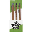 Wood Rocket Pot Pens 3 Pack Cannabis Gag Gift featuring fun cannabis-themed designs.