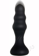 Backdoor Banger Silicone Remote Control Anal Vibrator Black with bulbous design for anal play and remote control features.