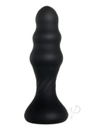 Backdoor Banger Silicone Remote Control Anal Vibrator Black showcasing its sleek design and bulbous shape for anal play.