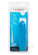 Puregel Textured Pleasure Penis Sleeve Blue in packaging showcasing the soft, textured design for enhanced intimacy.
